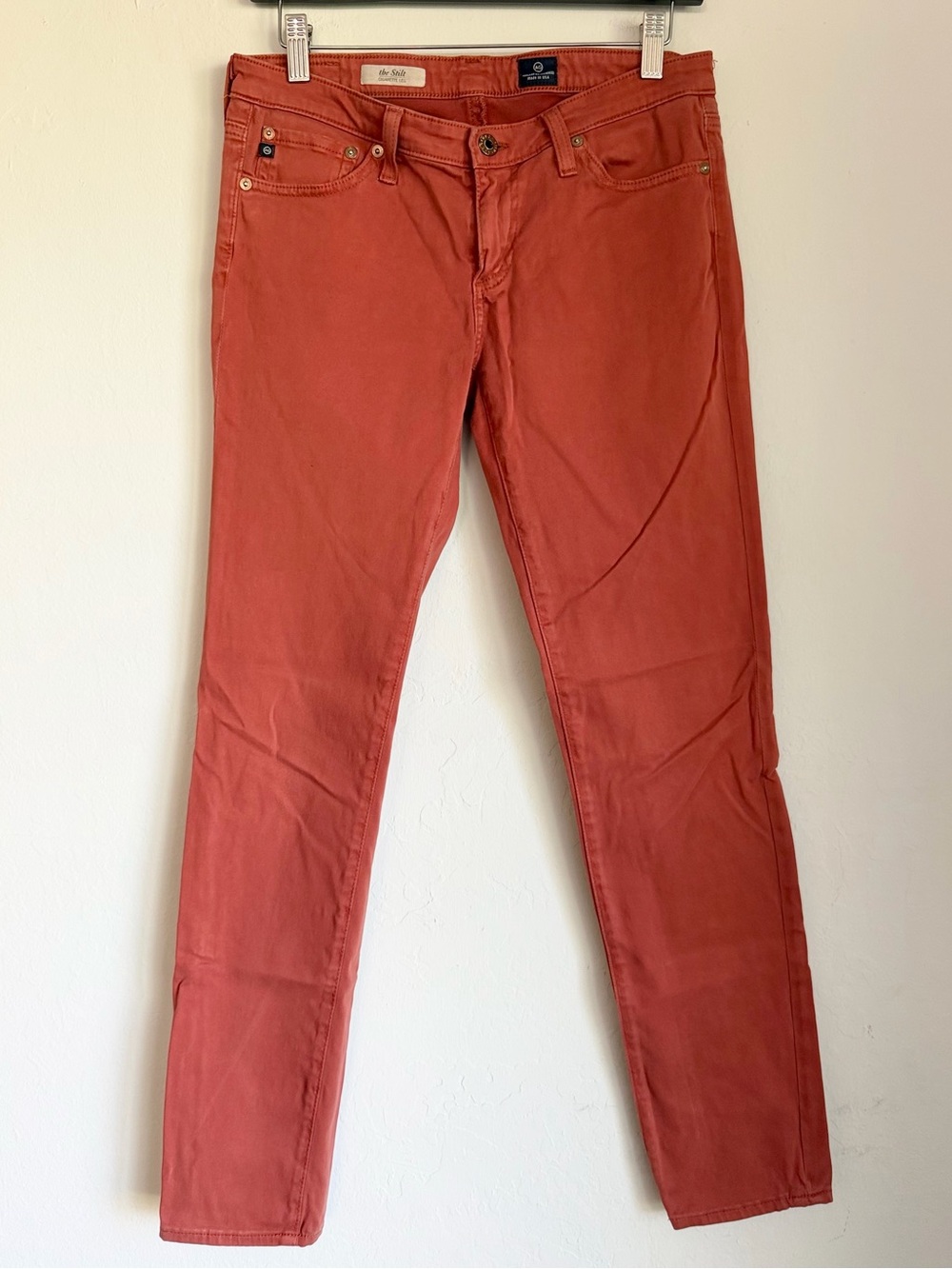 AG Adriano Goldschmied ‘the Stilt’ Cigarette Skinny Jeans, Rust Orange, 28R